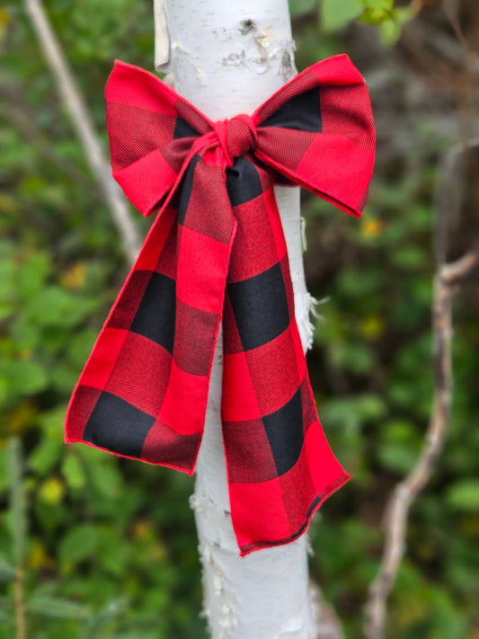 Red and Black Buffalo Check Tree Scarf