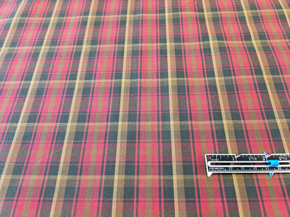 Maple Leaf Tartan Cotton Fabric