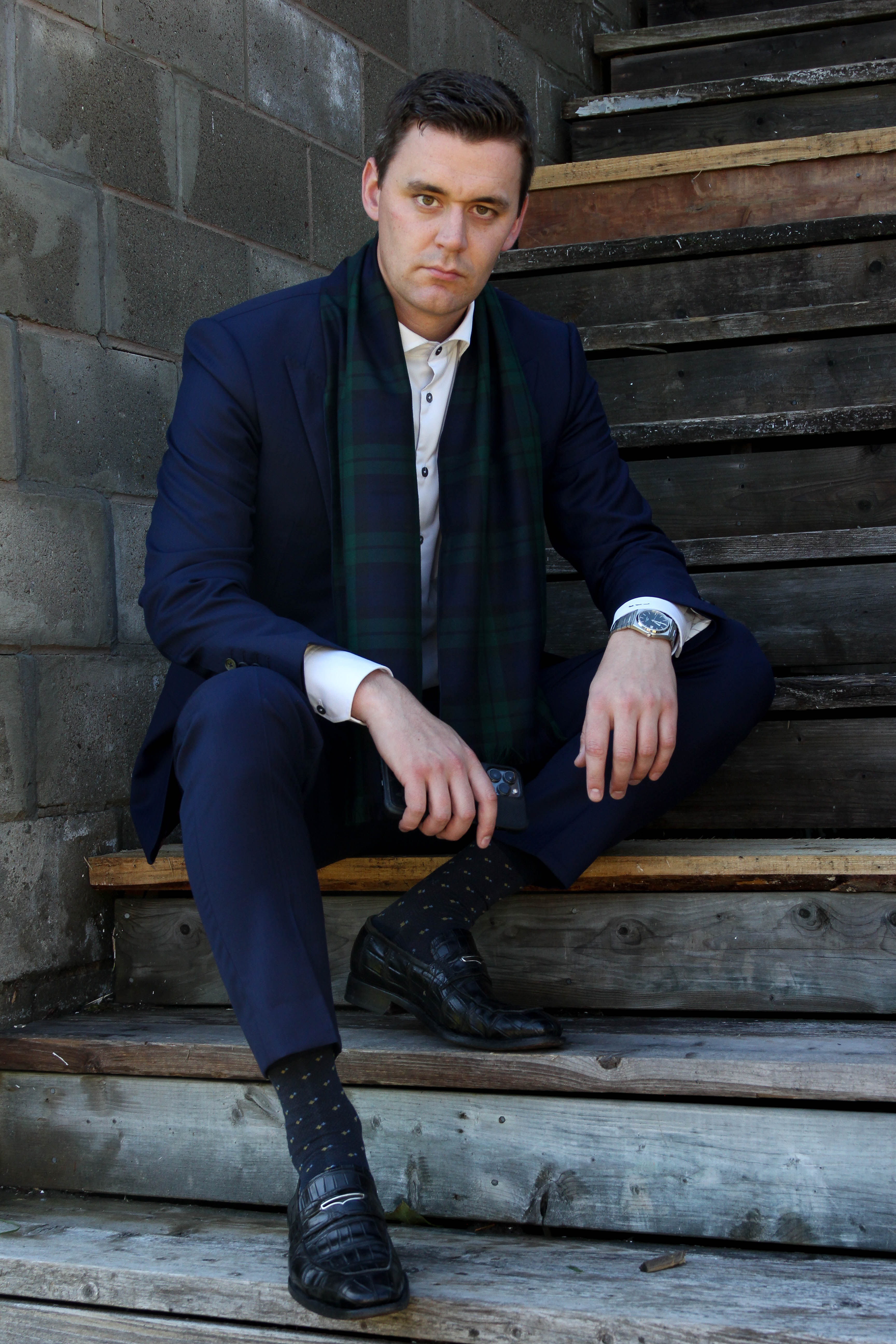 Black watch tartan blazer sale