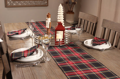 Black Stewart Tartan Table Runner