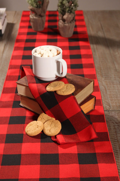 Red and Black Buffalo Check Table Runner