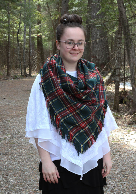 Green Stewart Tartan Blanket Scarf