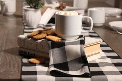 Black and White Buffalo Check Farmhouse Table Runner