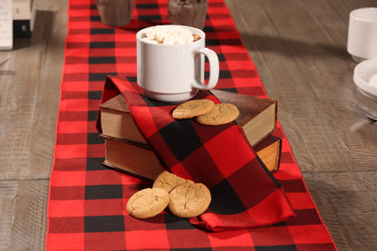 Red and Black Buffalo Check Table Runner