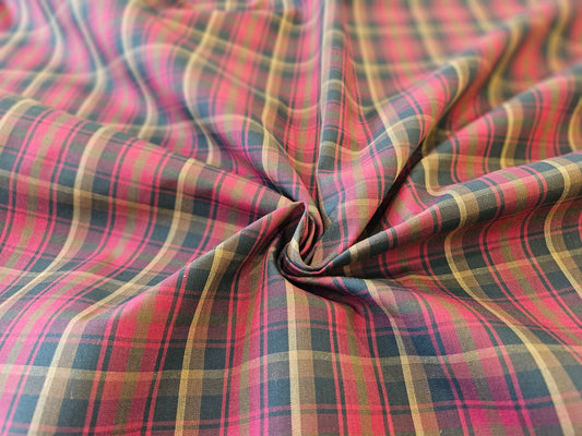 Maple Leaf Tartan Cotton Fabric