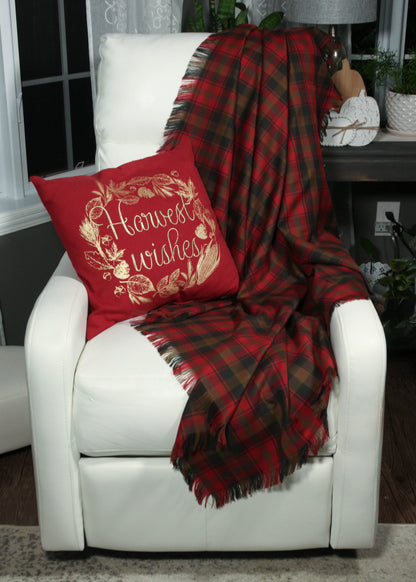 Maple Leaf Tartan Throw