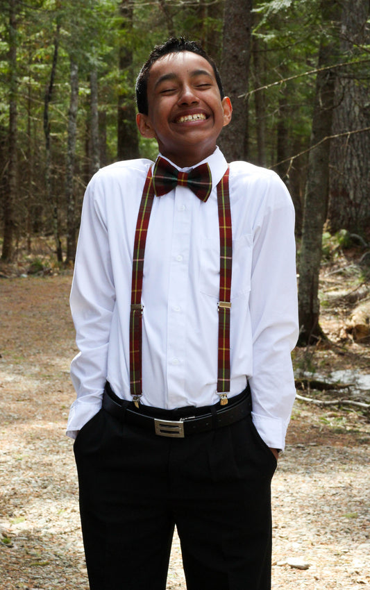 Prince Edward Island Tartan Suspenders and Bow Tie