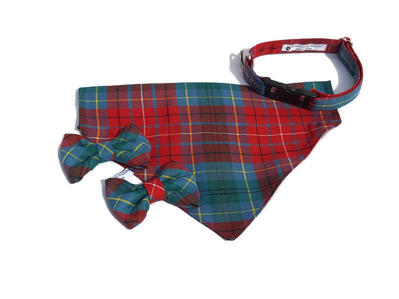 Magnifique bandana pour chien tartan de la Colombie-Britannique