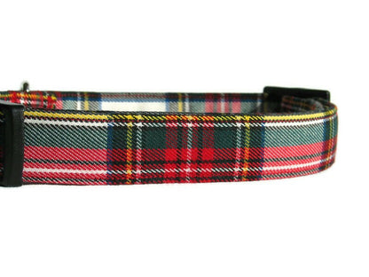 Robe Stewart Tartan Dog Collar en plaid rouge et blanc