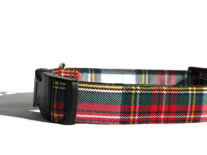 Robe Stewart Tartan Dog Collar en plaid rouge et blanc