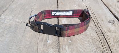 Collier pour chien tartan Maple Leaf fabriqué au Canada Accessoire pour animaux de compagnie