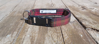 Collier pour chien tartan Maple Leaf fabriqué au Canada Accessoire pour animaux de compagnie