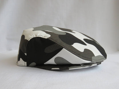 Black and Gray Camo Flat Cap-Taylors Tartans