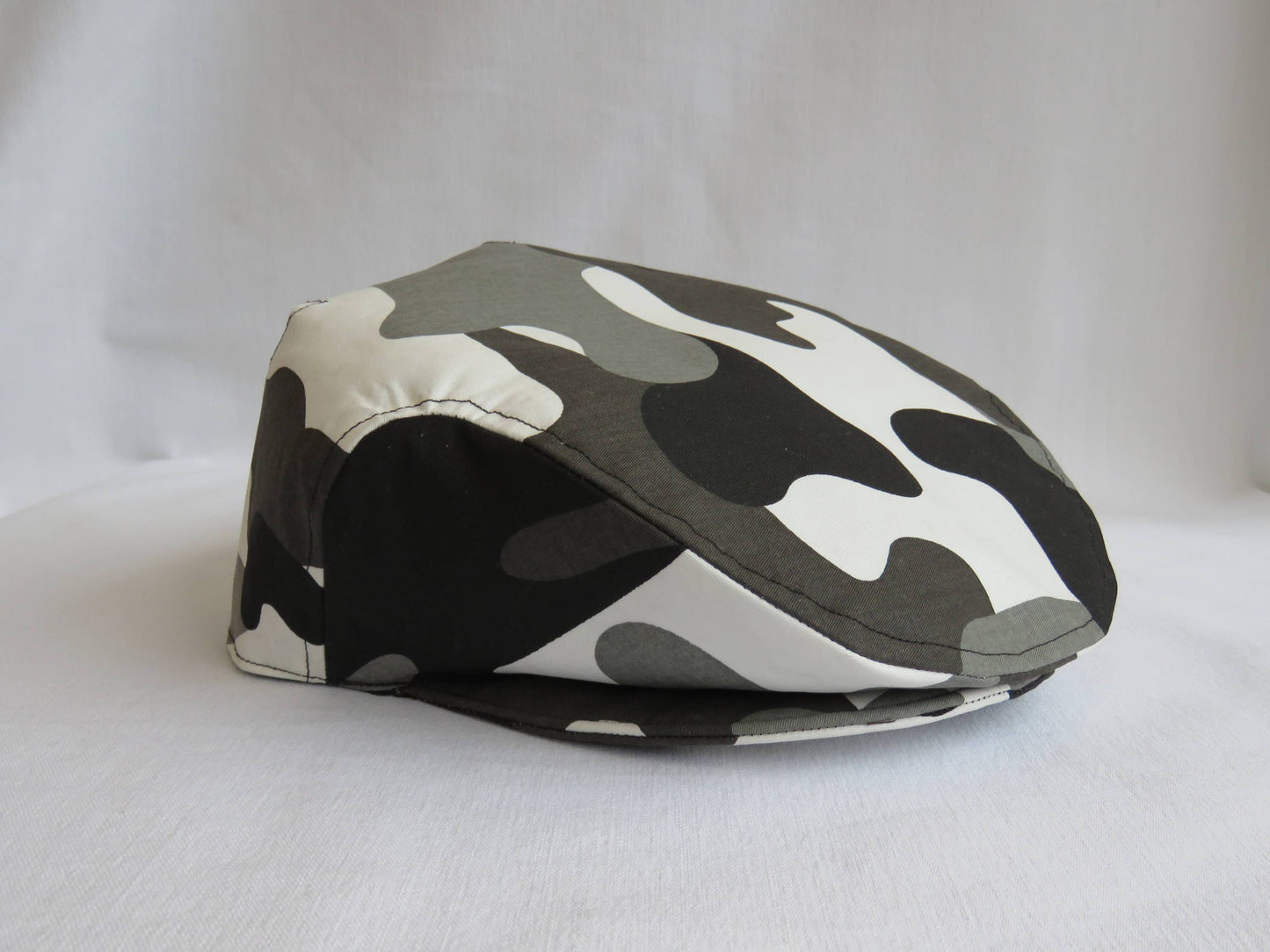 Black and Gray Camo Flat Cap