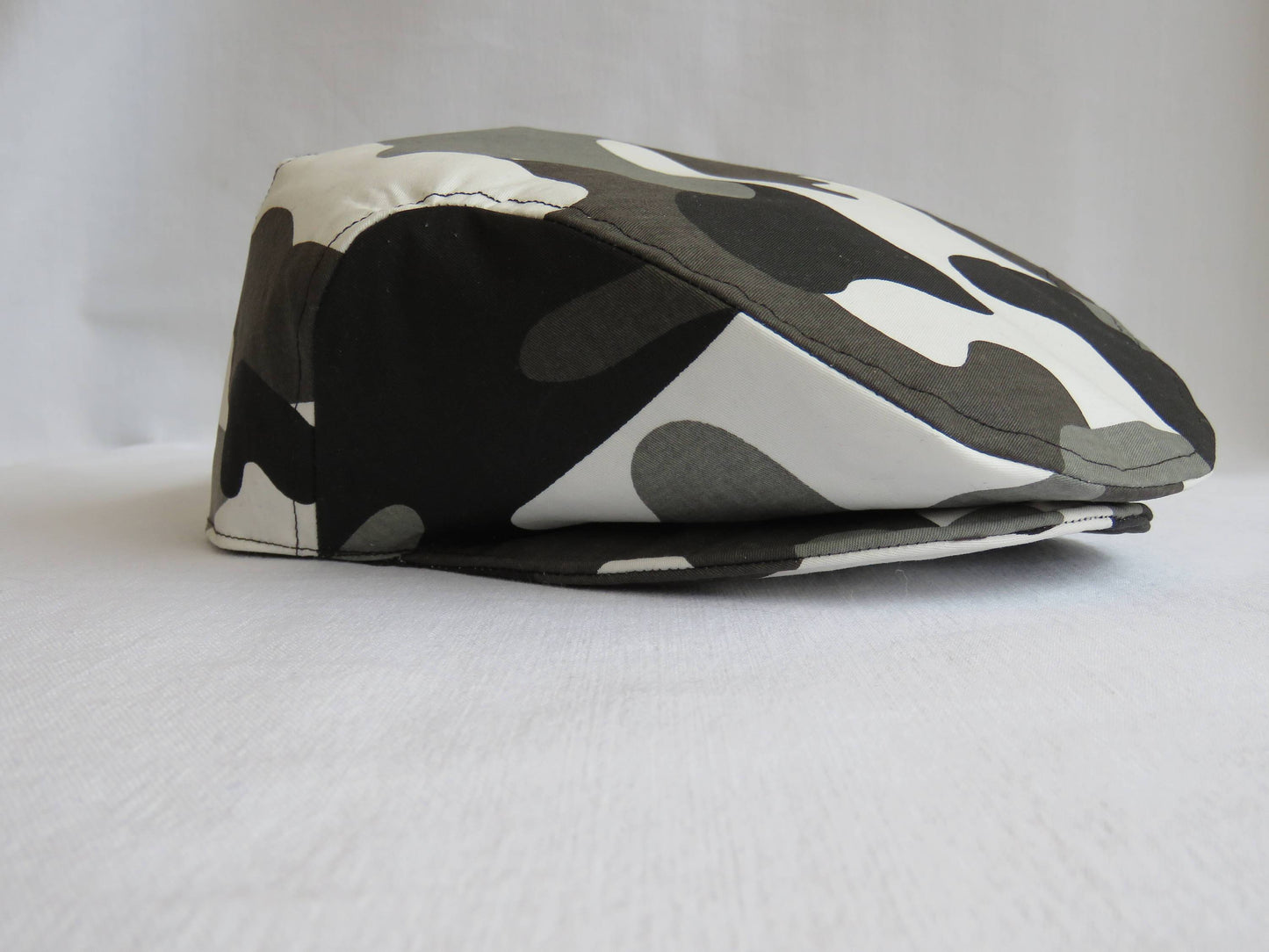 Black and Gray Camo Flat Cap