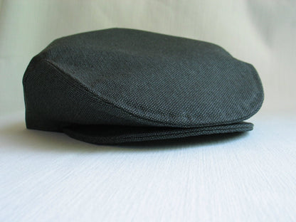 Black and Gray Herringbone Wedding Flat Cap-Taylors Tartans