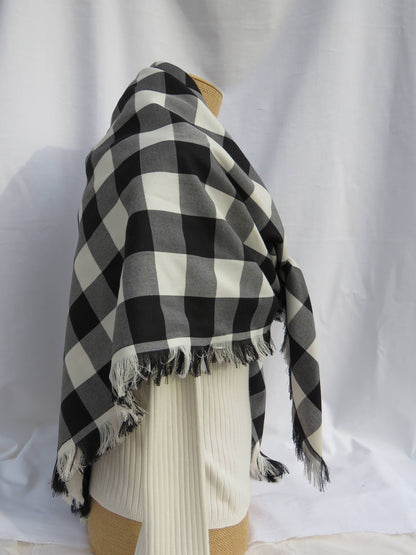 buffalo check blanket scarf side view - Taylors Tartans