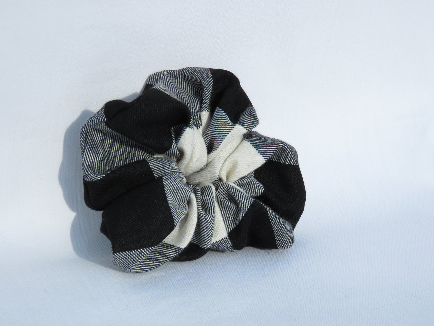 Black and White Buffalo Check Scrunchie-Taylors Tartans