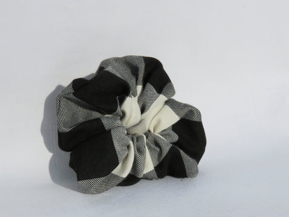 Black and White Buffalo Check Scrunchie-Taylors Tartans