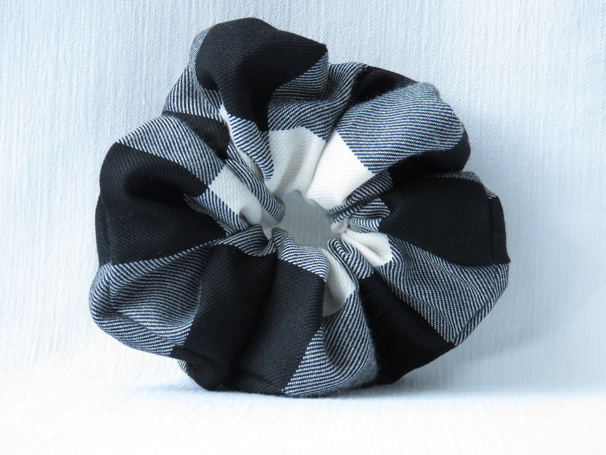 Black and White Buffalo Check Scrunchie-Taylors Tartans