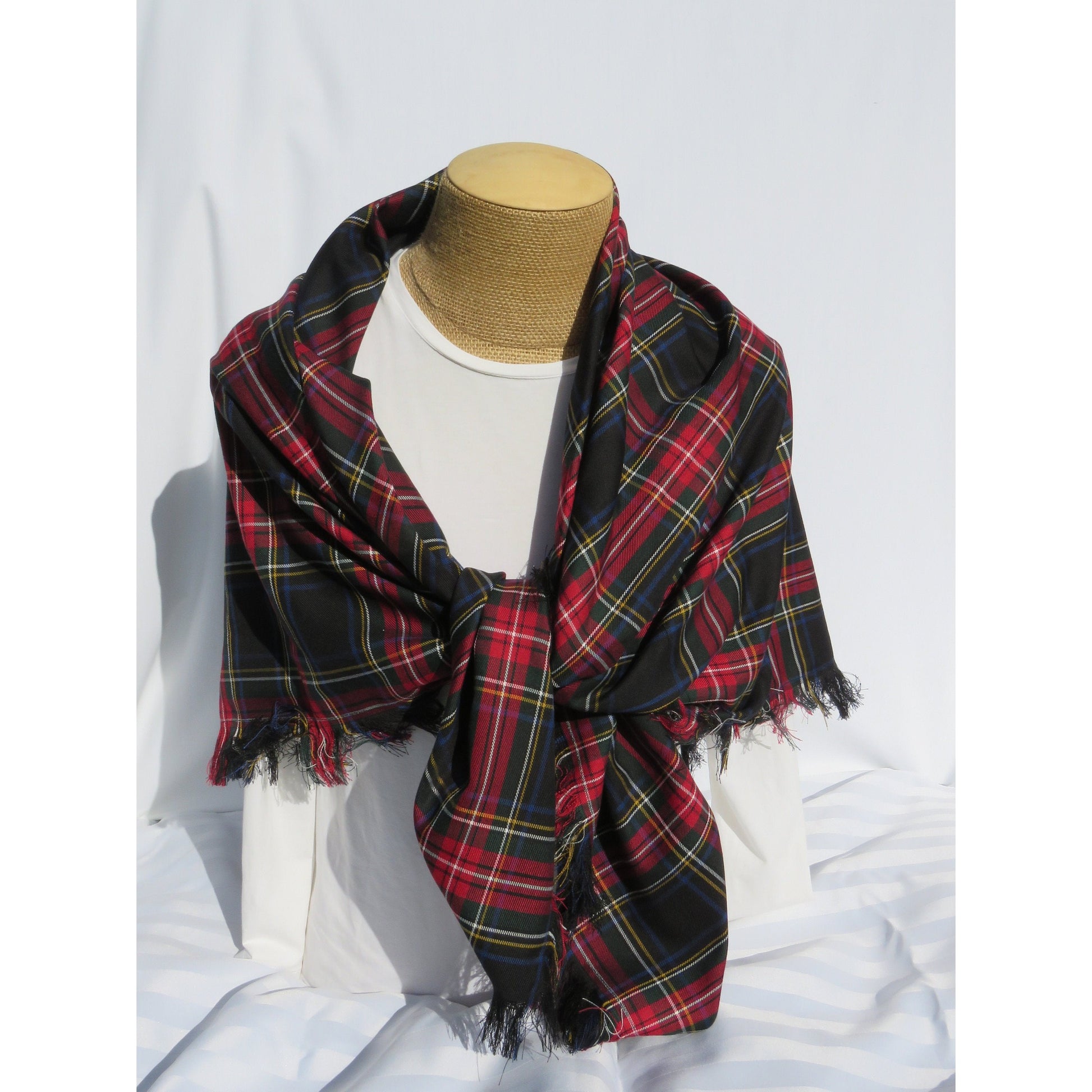 Black Stewart Tartan Blanket Scarf-Taylors Tartans