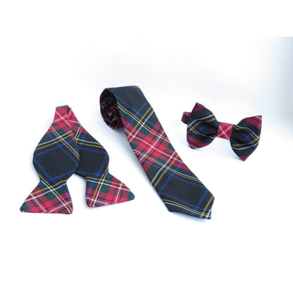 Black Stewart neck tie black Stewart self tie Black Stewart bow tie - Taylors Tartans