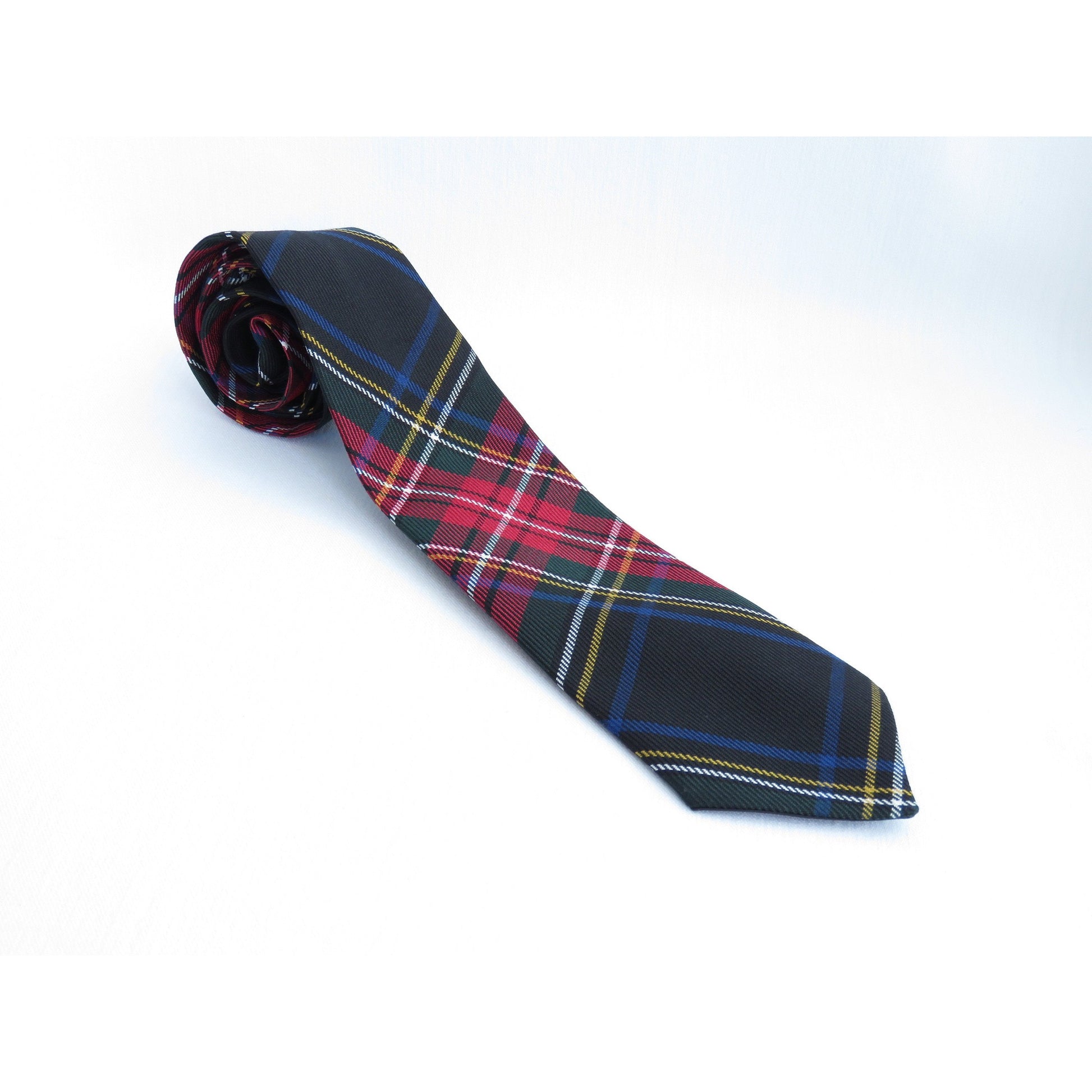 Black Stewart Tartan Neck Tie for Men-Taylors Tartans