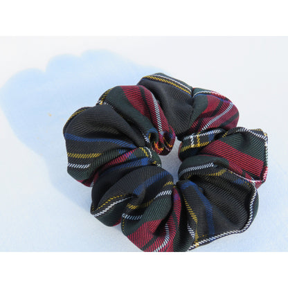 Black Stewart Tartan Scrunchie