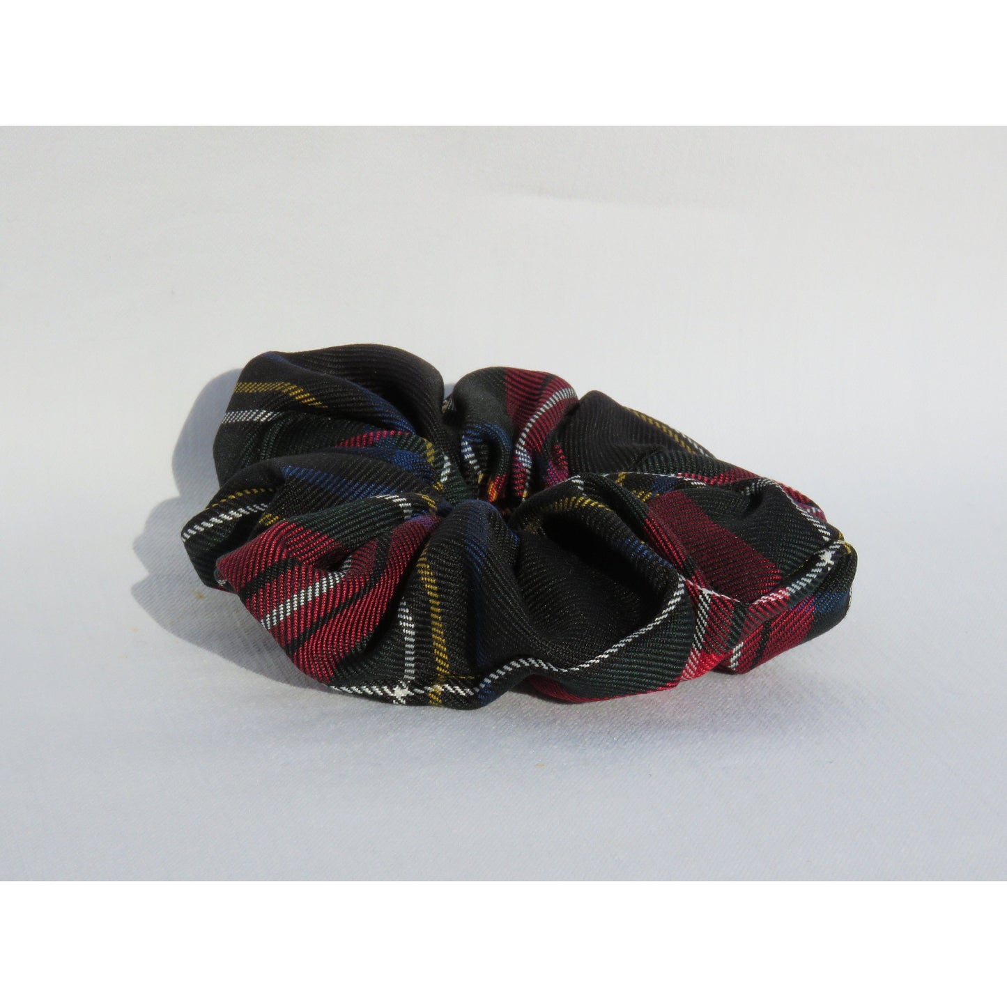 Black Stewart Tartan Scrunchie