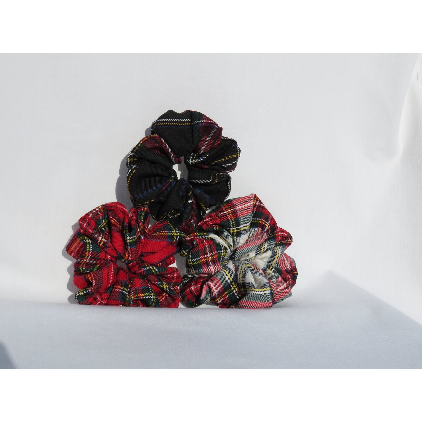 Black Stewart Tartan Scrunchie