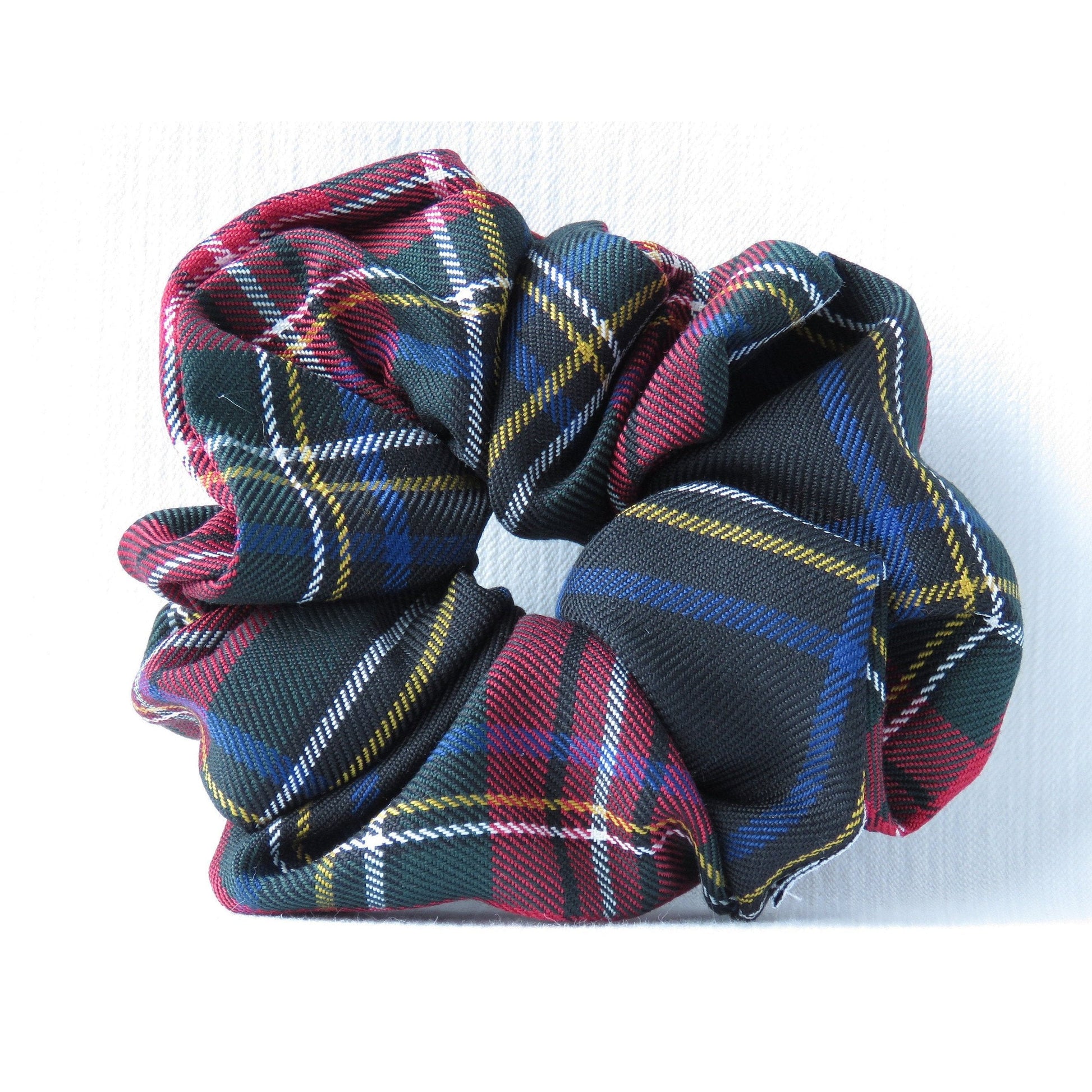 Black Stewart Tartan Scrunchie-Taylors Tartans