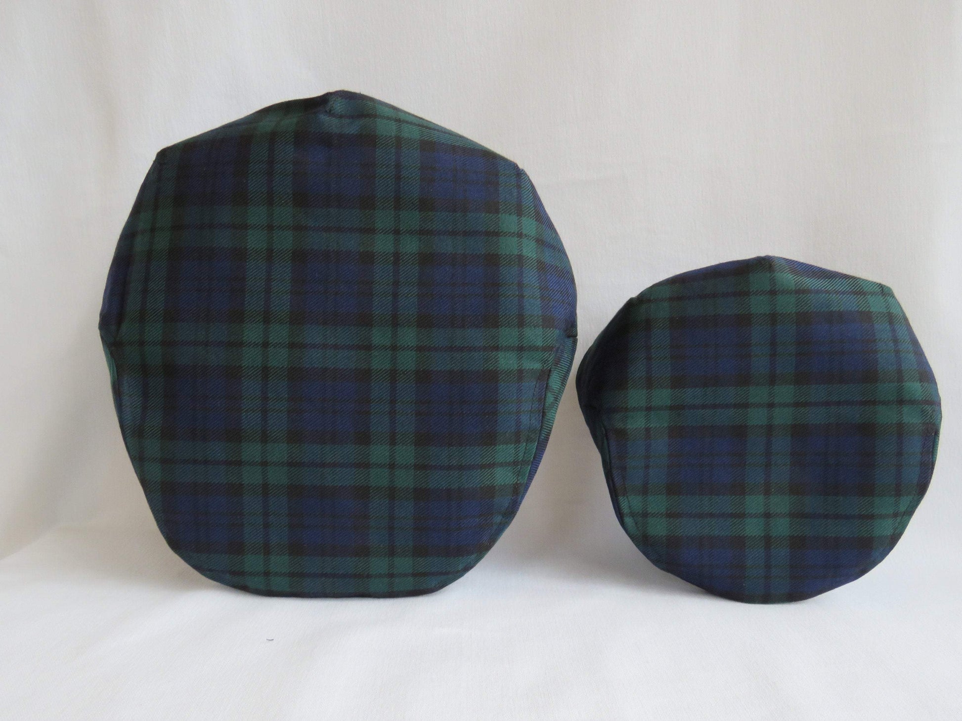 father and son Black Watch tartan flat caps - Taylors Tartans