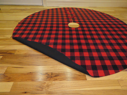 Buffalo Check Fleece Christmas Tree Skirt