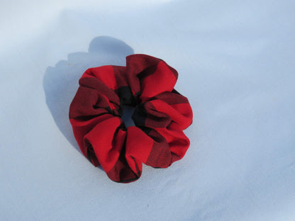 Red and Black Buffalo Scrunchies