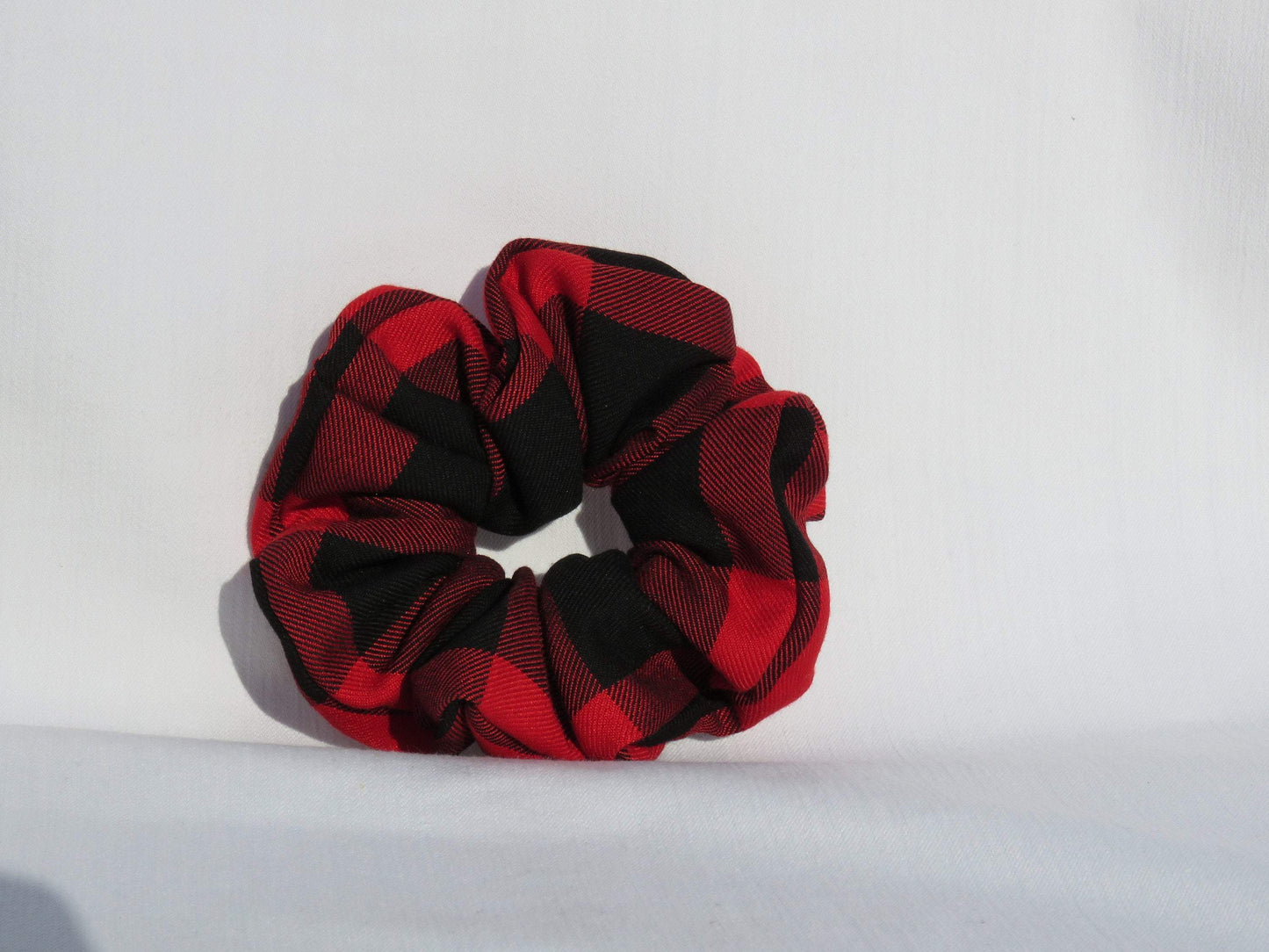 Red and Black Buffalo Scrunchies