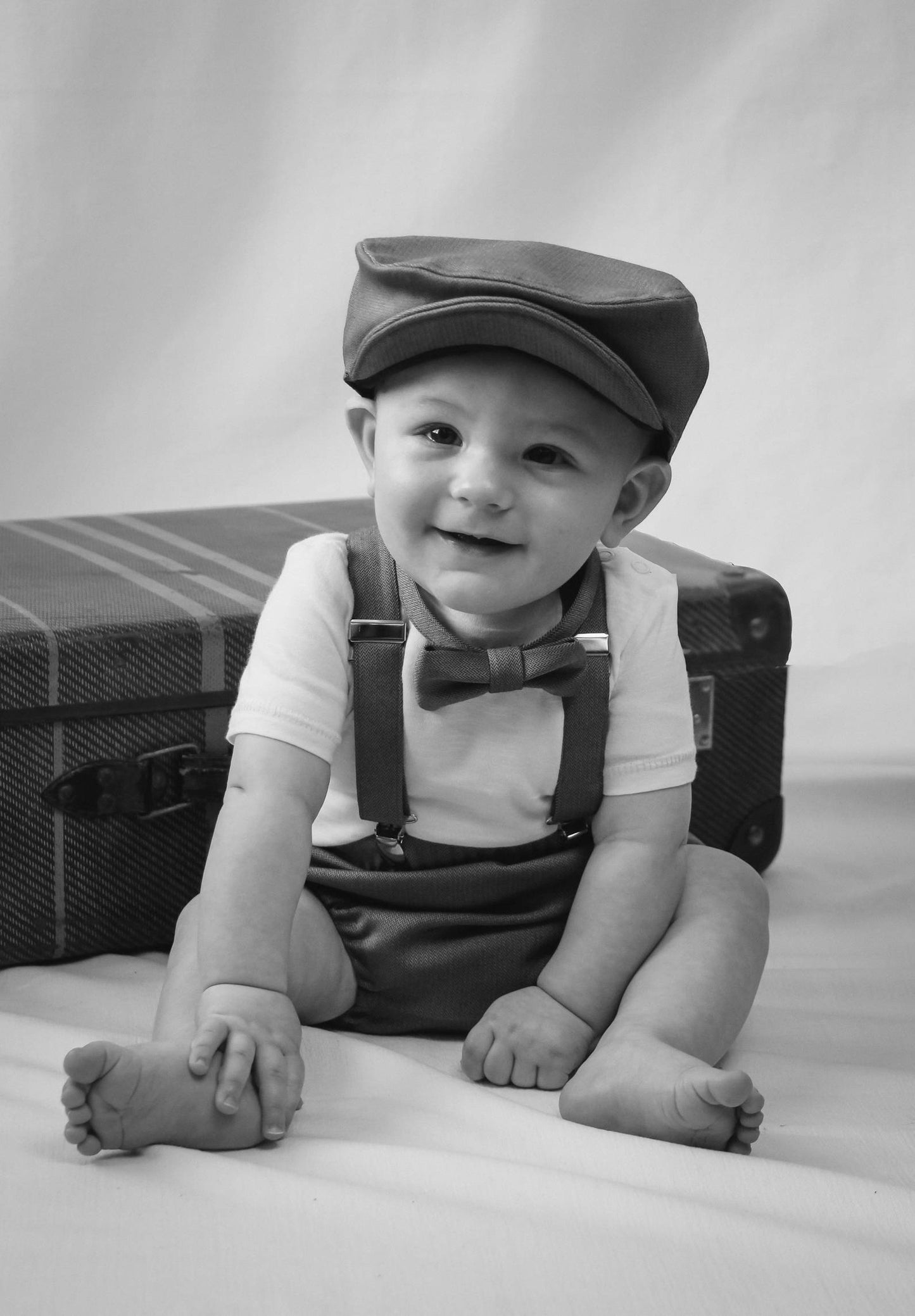 Diaper Cover Suspenders Bow Flat Cap Tie Set-Taylors Tartans