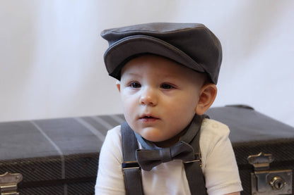 Diaper Cover Suspenders Bow Flat Cap Tie Set-Taylors Tartans