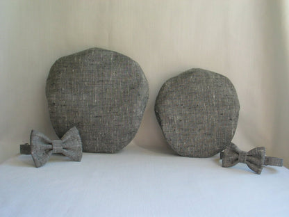 Chapeaux en tweed gris père et fils