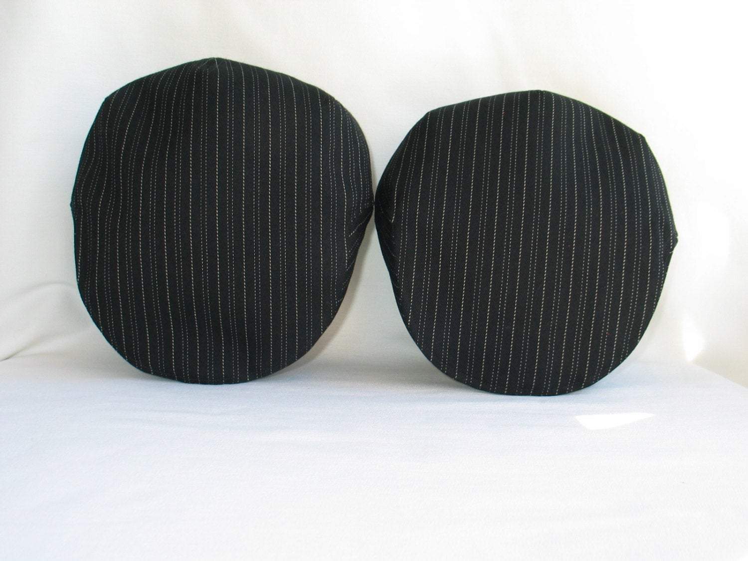 Father Son Matching Black Pinstripe Flat Caps-Taylors Tartans