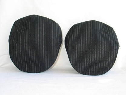 Father Son Matching Black Pinstripe Flat Caps-Taylors Tartans