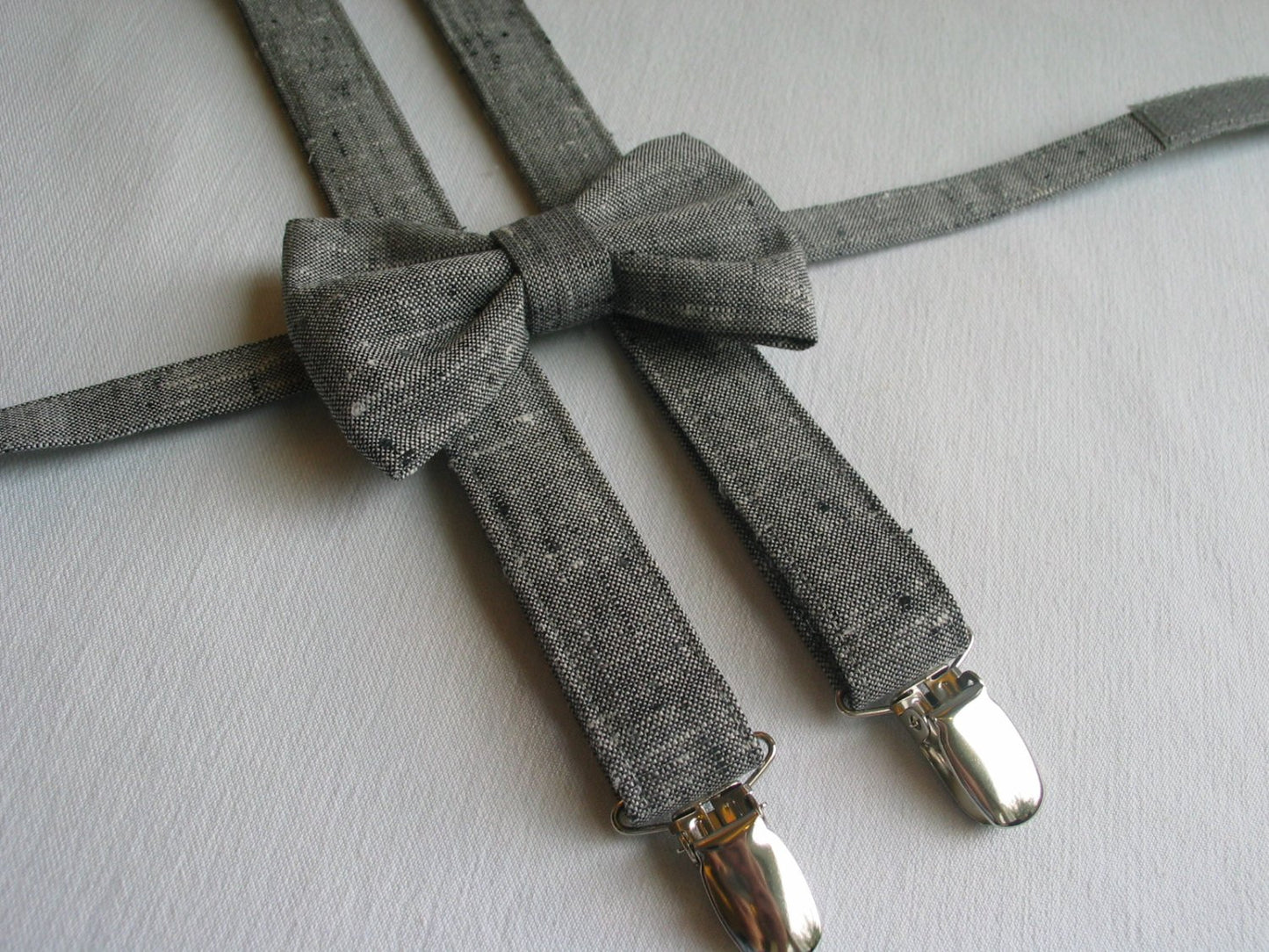 Gray Tweed Suspenders and Bow Tie-Taylors Tartans