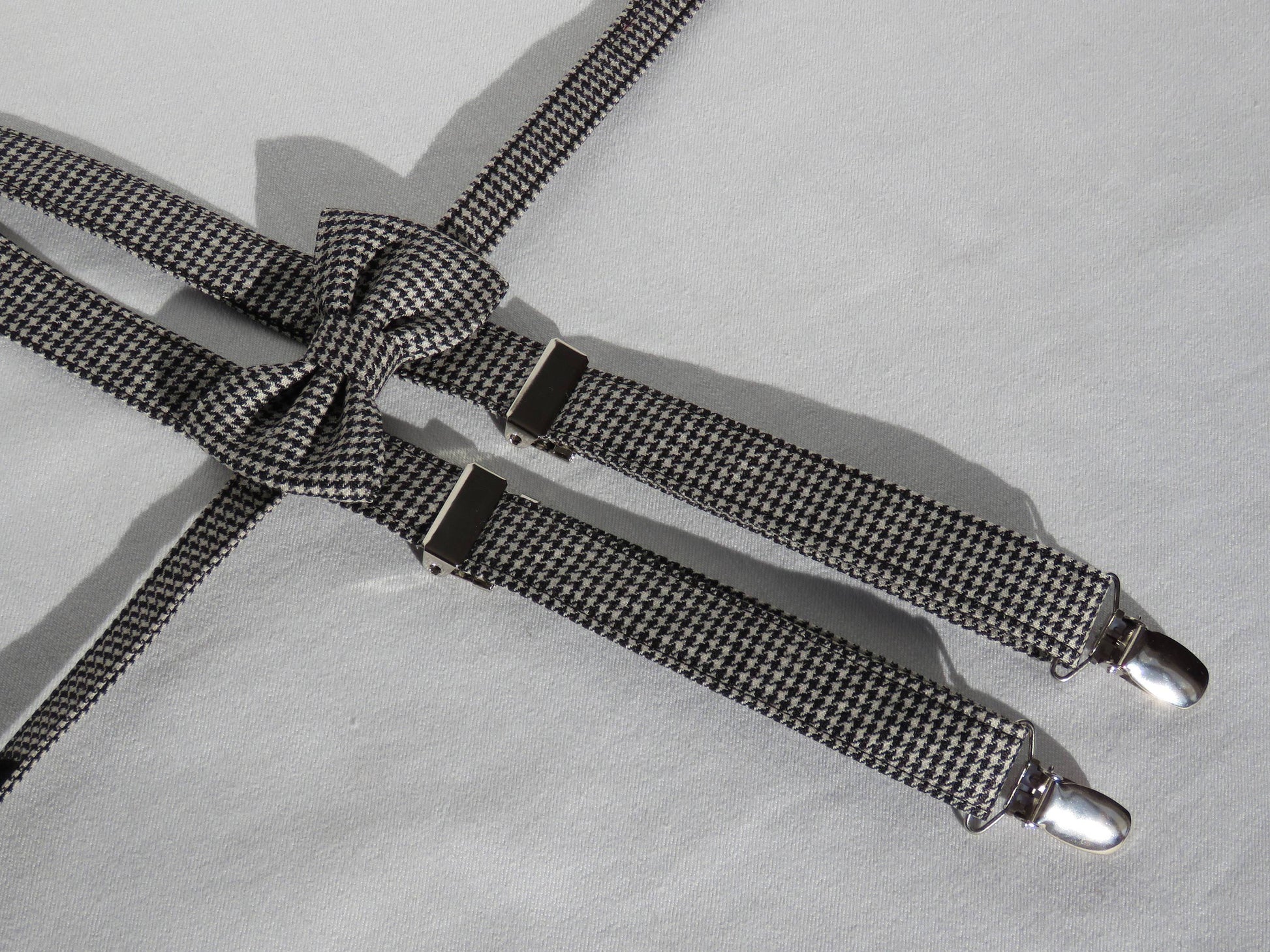 Hounds tooth Bow tie and Braces-Taylors Tartans