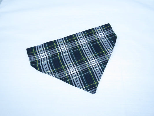 Navy and Green Plaid Pet Bandana