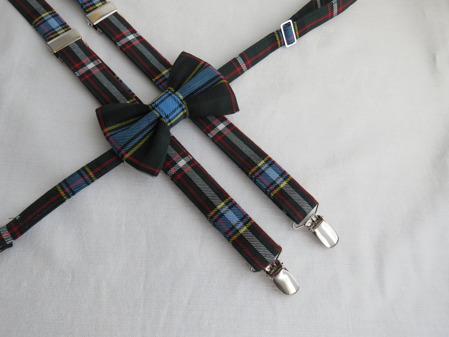 Labrador Tartan Suspenders and Bow Tie