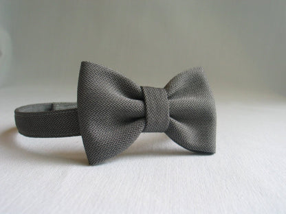 Light Gray Herringbone Bow Tie-Taylors Tartans