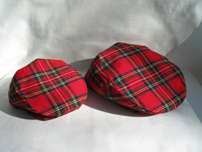 Casquettes plates assorties Père Fils Royal Stewart Tartan