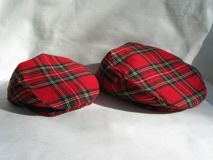 Casquettes plates assorties Père Fils Royal Stewart Tartan