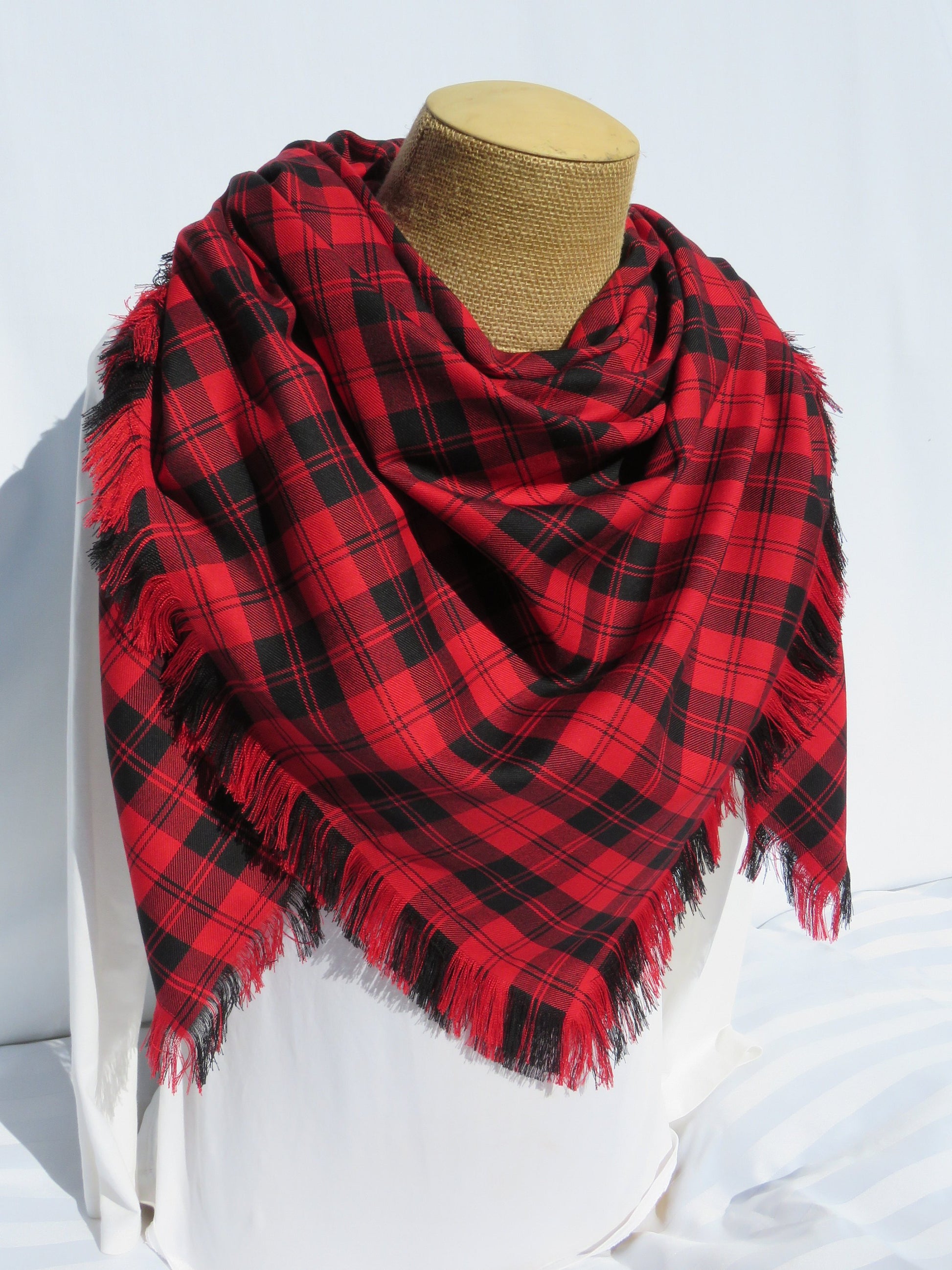 Menzies Red Blanket Scarf-Taylors Tartans