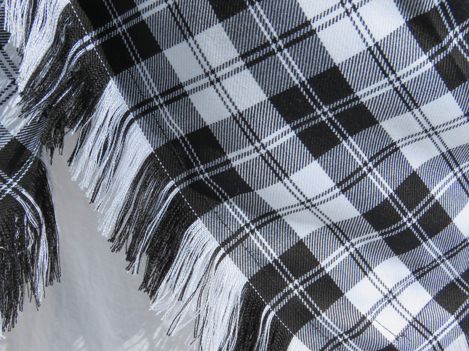 Menzies White Blanket Scarf-Taylors Tartans