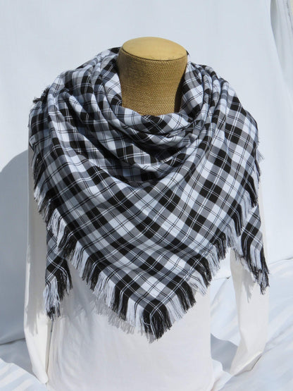 Menzies White Blanket Scarf-Taylors Tartans